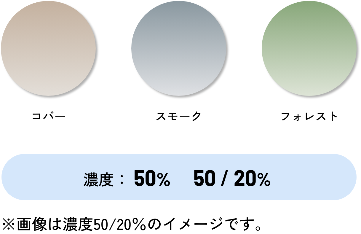 グラデーションのレンズ