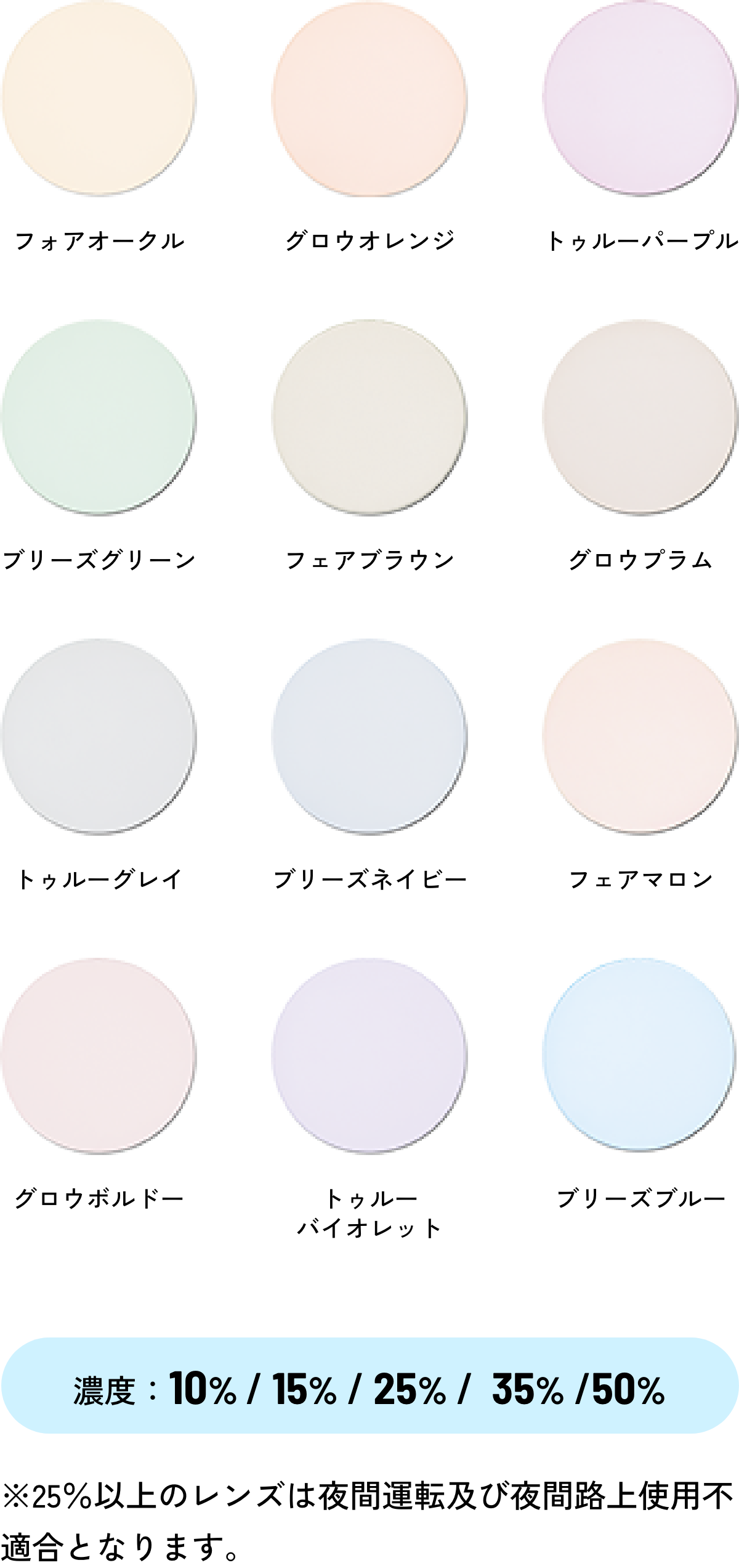 フルカラーのレンズ