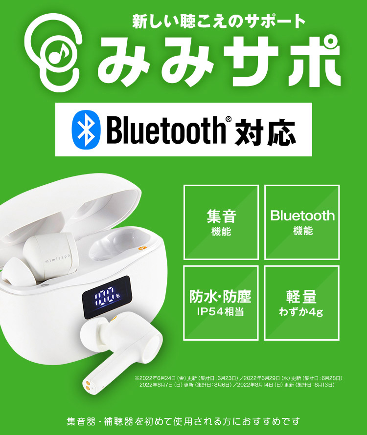 集音器❤️みみサポ イヤホン機能付き 補聴器 Bluetooth ハウリング ...